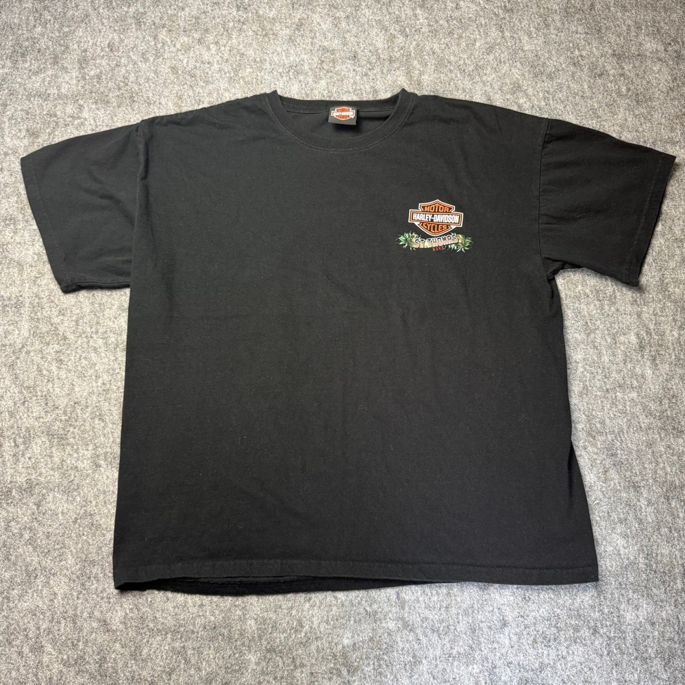 Harley Davidson St Thomas USVI T Shirt Mens L Black Graphic Biker Tee